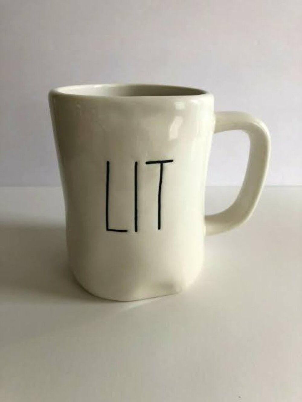 NWOT Rae Dunn White 'LIT' Ceramic Coffee Mug